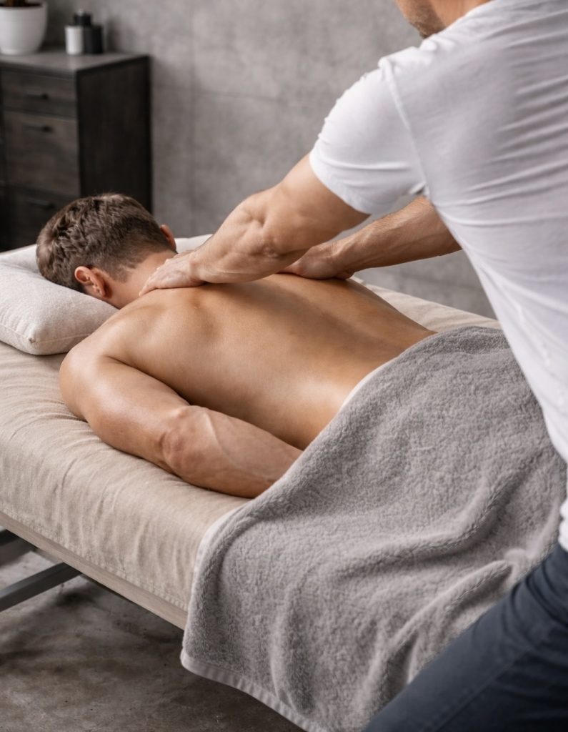 Meine Massagen sind speziell auf die Bedürfnisse des männlichen Körpers abgestimmt – von tiefgehender Muskelarbeit bis zur ruhigen, regenerativen Entspannung.